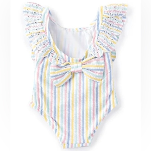 Little Me Multi Stripe Swimsuit Multi Stripe 6/9m - Picture 1 of 4